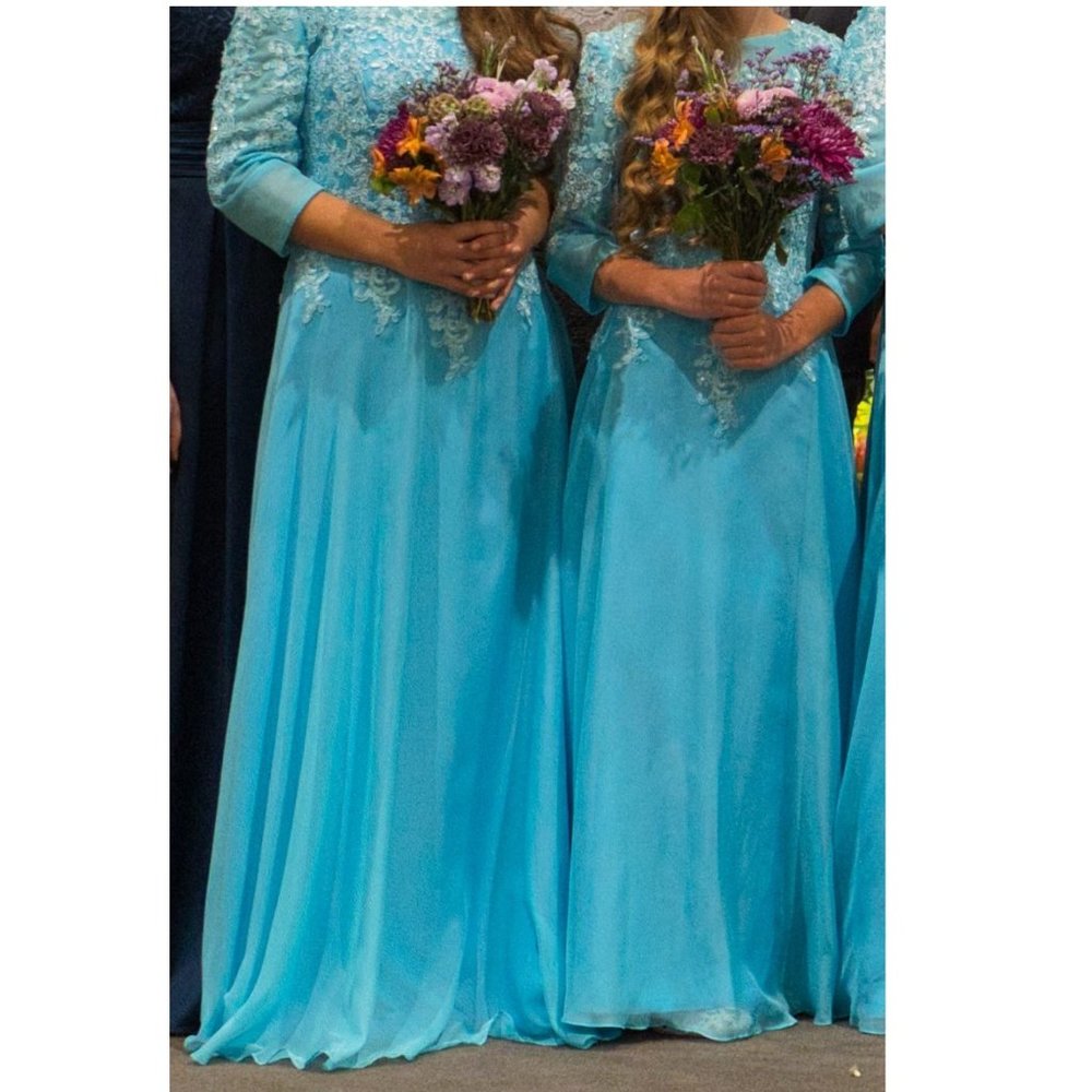 Blue Chiffon Bridesmaid Dress Size XS $20 OBO